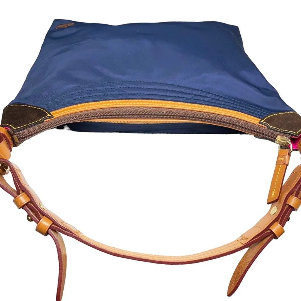 DOONEY & BOURKE Large Erica Nylon Top Handle Shoulder Bag With Leather Trim